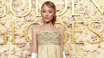 Golden Globes Fashion: Ariana Grande Eschews Glinda Pink for Pale Yellow (Brick Road) Silk 